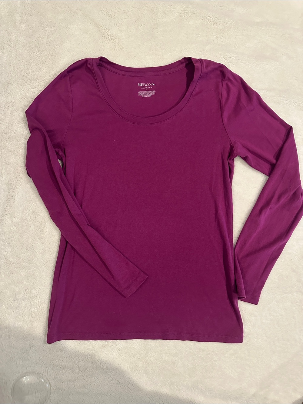 Merona Scoop Neck Long Sleeve Top - Plum
